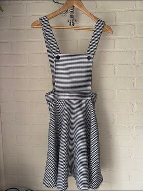 Hell Bunny houndstooth pinafore dress new